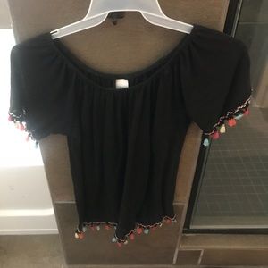 Off the shoulder Pom Pom top